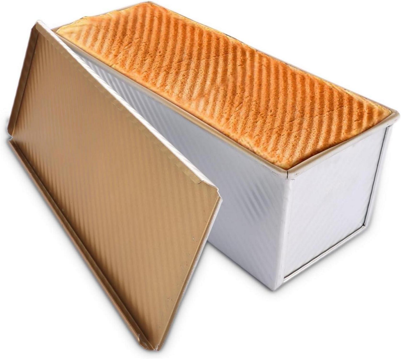 Antihaft Brotbackform mit Deckel Aluminium Toastbrotform - 34 x 13,5 x