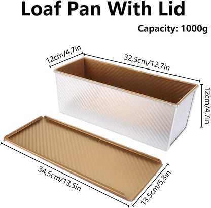 Brotbackform mit Deckel Aluminium Antihaft 34x13,5x12cm