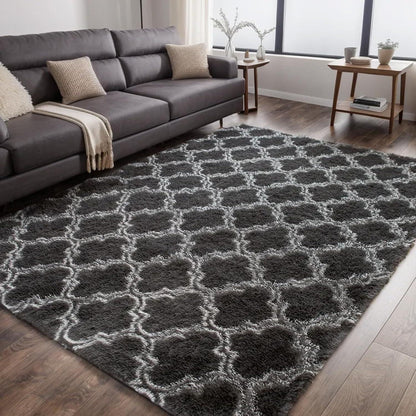 Weicher Zottelteppich Modern Rutschfester Flauschiger Teppich waschbar
