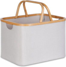 Faltbarer Wäschekorb 43L Bambus Stoff Storage Basket