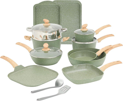 17-teiliges Induktions-Kochgeschirr-Set mit Granitbeschichtung und