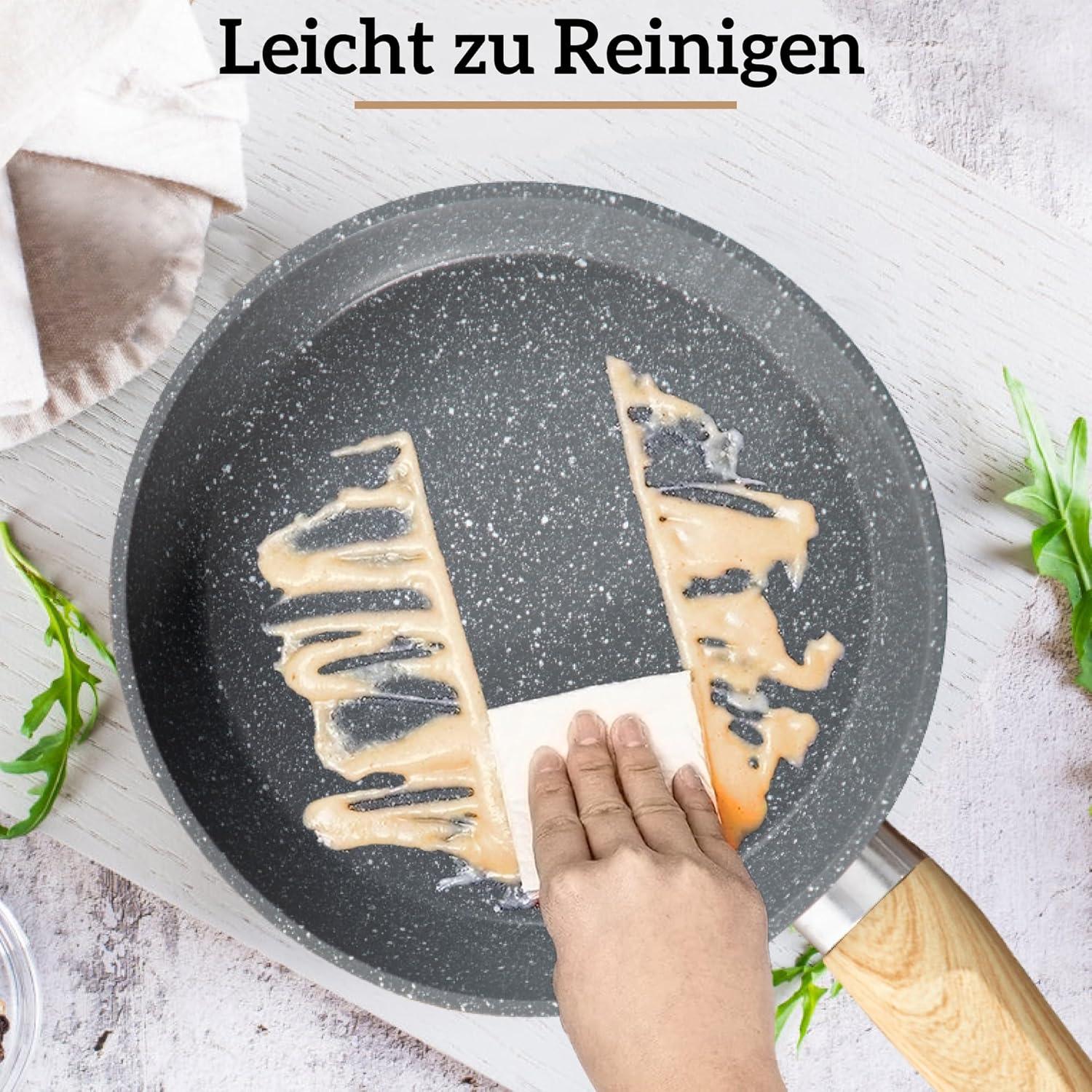 17-teiliges Induktions-Kochgeschirr-Set mit Glasdeckeln und