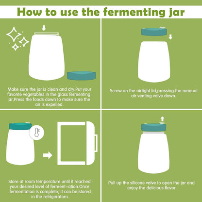 Kimchi Fermentierglas 1L 2er-Pack Entlüftungsöffnungen