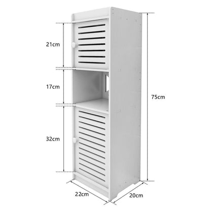 Schmaler Badezimmerschrank weiß 22x20x75cm