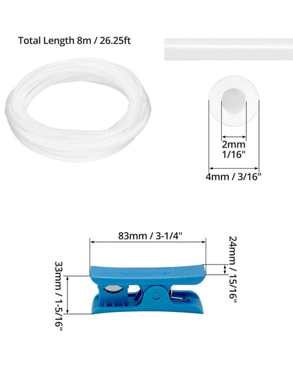 8m PTFE Teflonschlauch 4mm OD 2mm ID Schlauchschneider 1.75mm Filament
