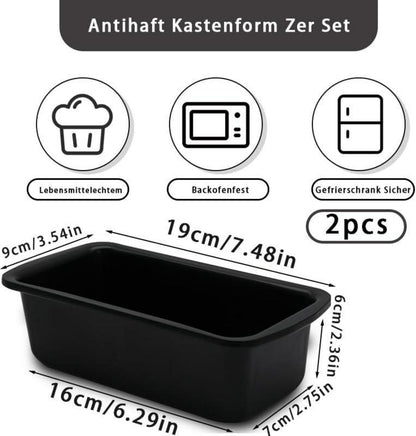 2 Stk Edelstahl Brotbackform 19x9x6cm Antihaft Backform