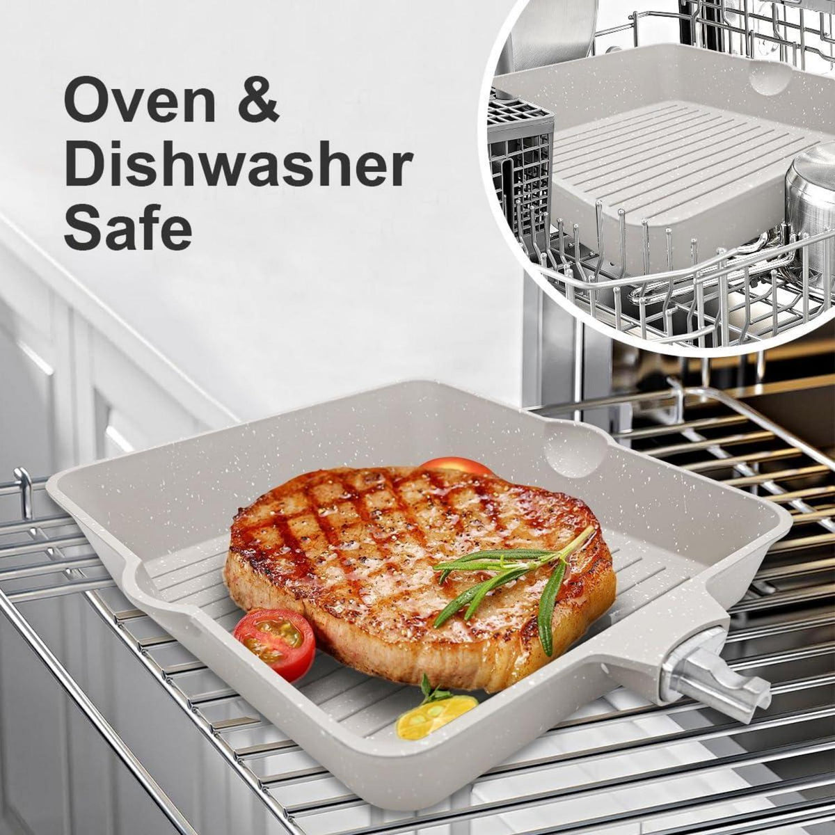 AIKENBBKK Grillpfanne 20x20 cm Aluminium Antihaftbeschichtung