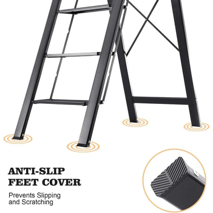 Klappbare Aluminium-Stufenleiter mit Handlauf, 5 Stufen, 150 kg