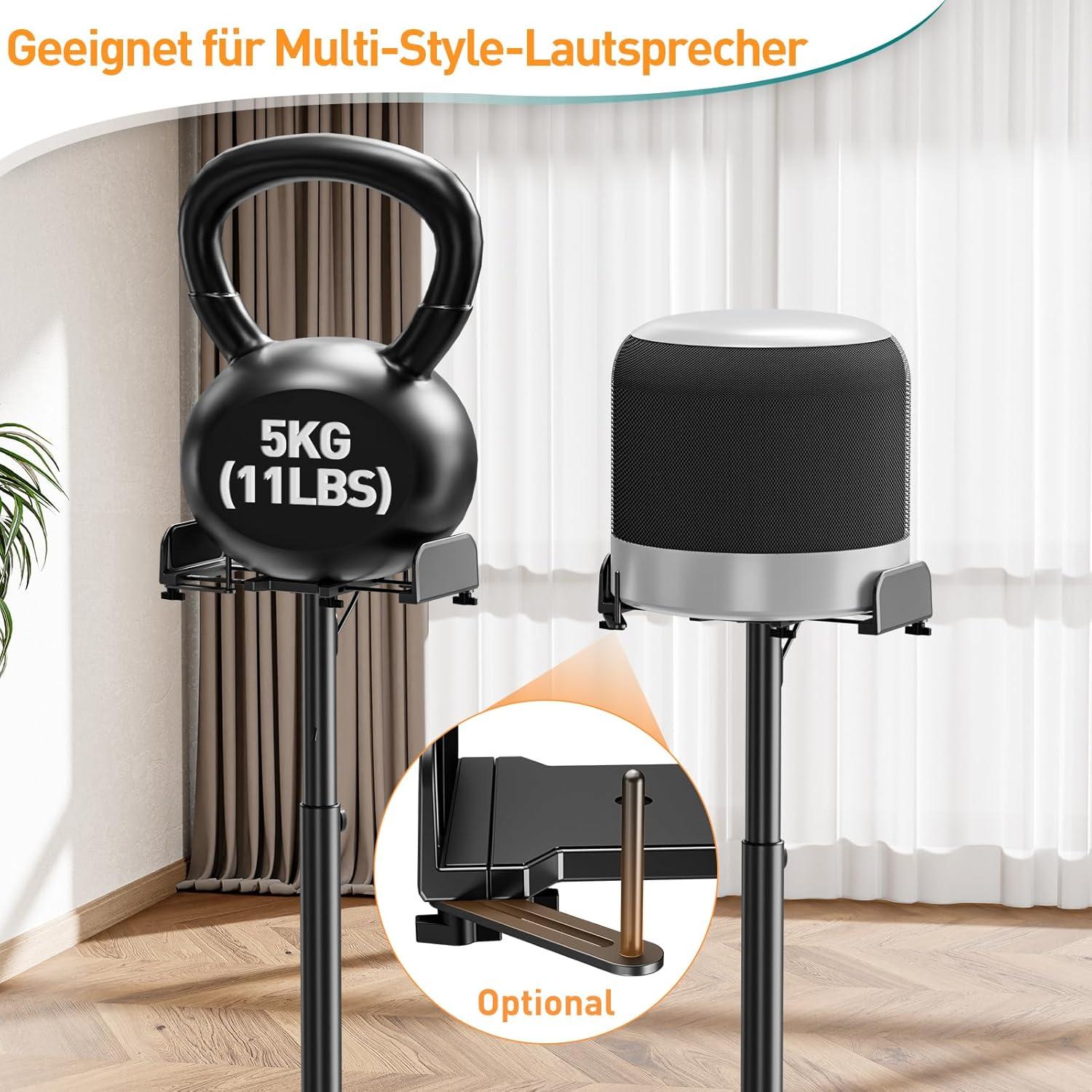 Höhenverstellbare Universal Lautsprecherständer mit Kabelkanal, 1 Paar