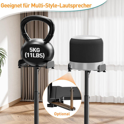 Höhenverstellbare Universal Lautsprecherständer mit Kabelkanal, 1 Paar