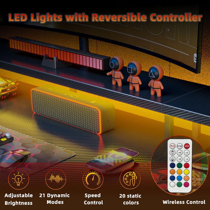 Eckschreibtisch LED 120x70 cm Steckdosenleiste Ablagefächer