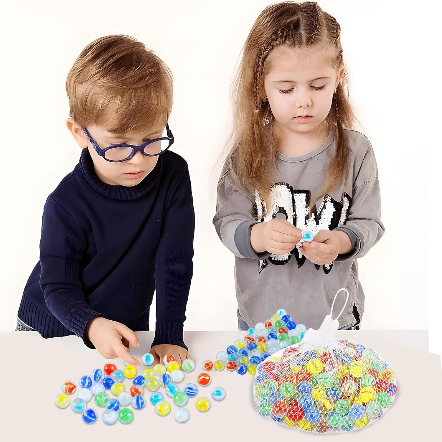 Bunte Glasmurmeln 200 Stück Kinder Murmelspiel Dekoration 14/16mm