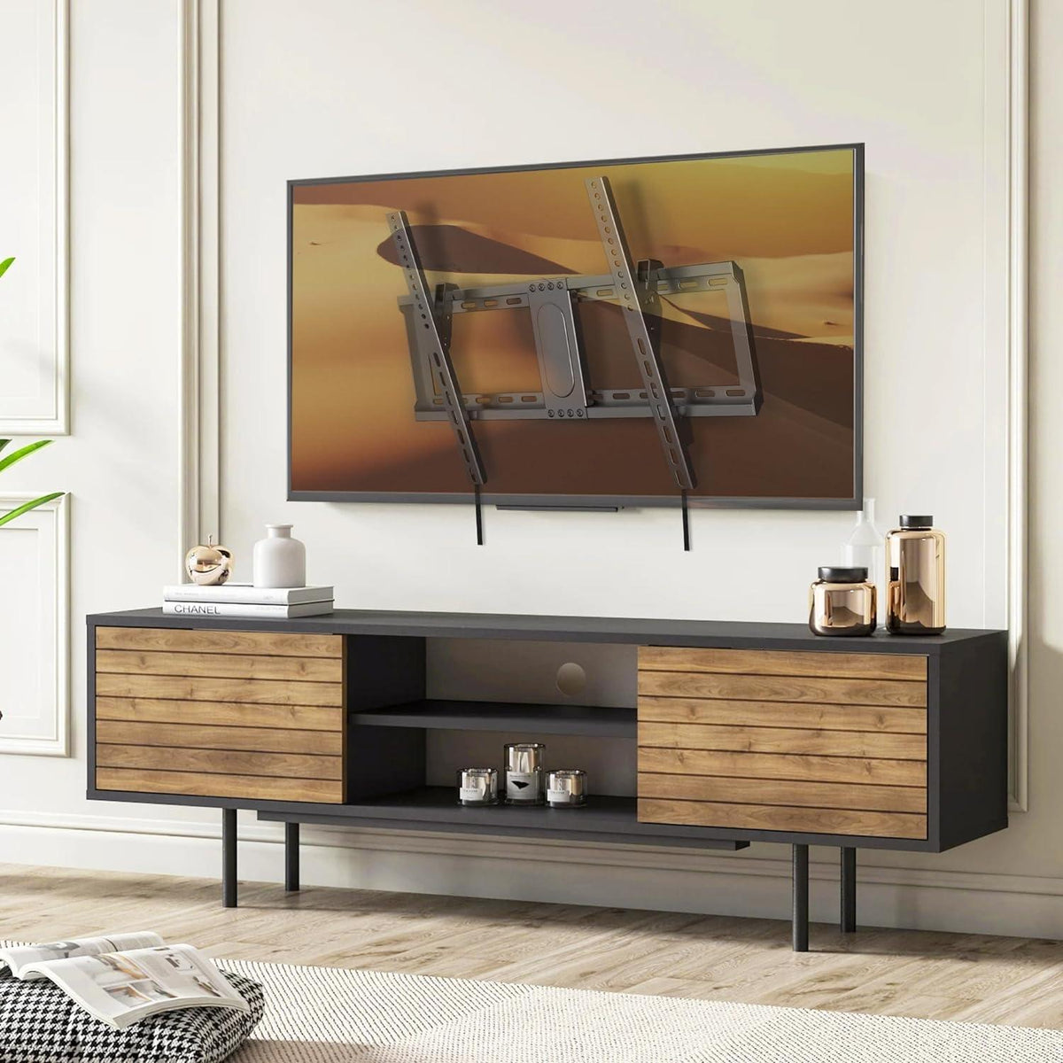 TV Wandhalterung Schwenkbar Neigbar für 37-82 Zoll Flachbildfernseher bis 60 kg VESA 600x400 mm