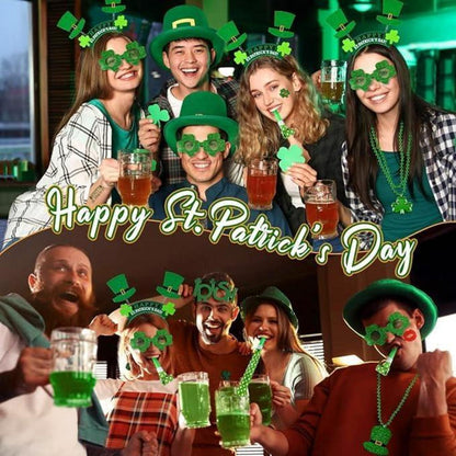 St. Patrick's Day Kostüm Accessoire Set Damen Mädchen Kleeblatt Tutu Stirnband