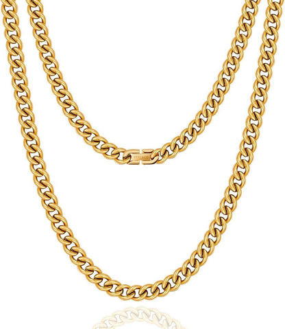 Kubanische Panzerkette 7mm Gold 61cm für Damen Herren