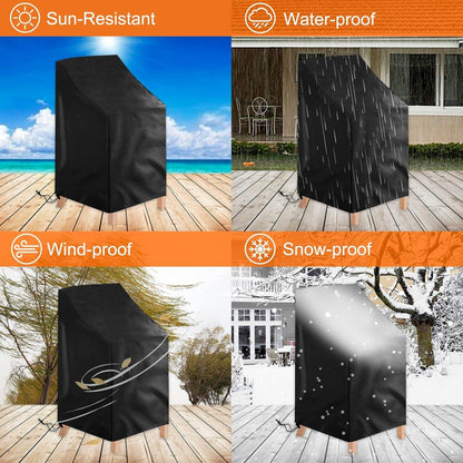 Gartenstuhl Abdeckung 2er Set wasserdicht UV-beständig Oxford Polyester