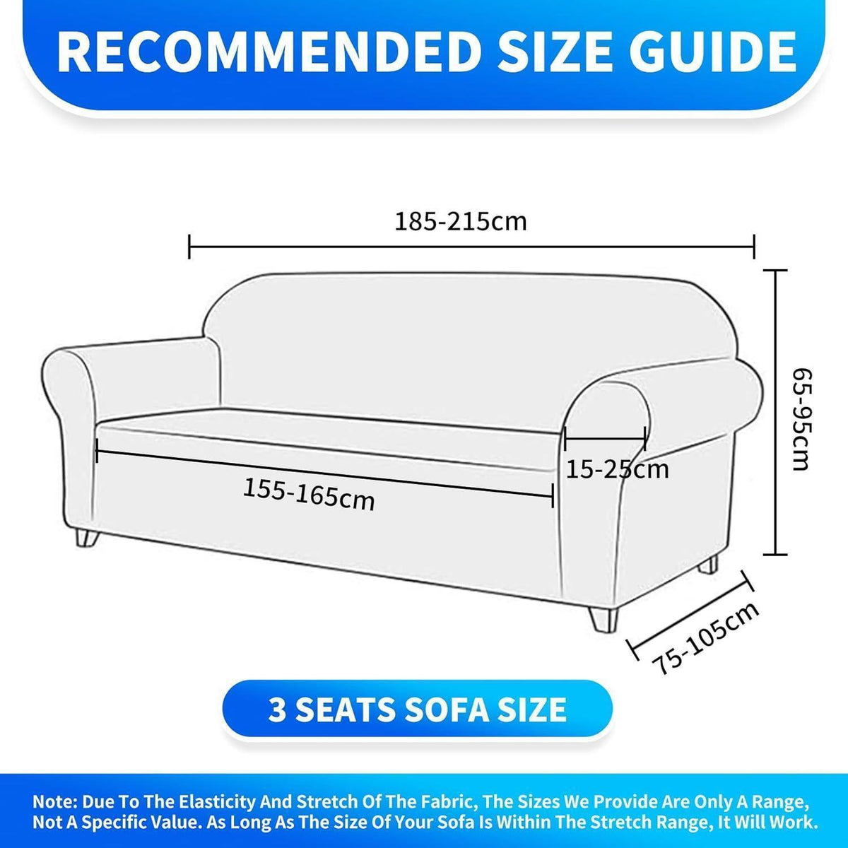 Samt Sofaüberzug 3-Sitzer, Rutschfest & Pflegleicht, Pfau Blau