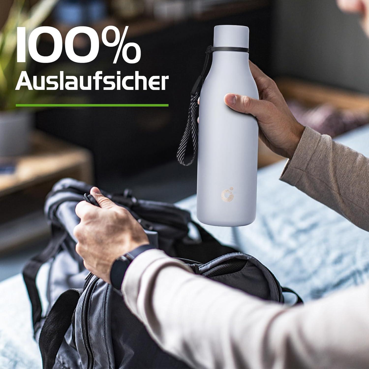 CodiCile Edelstahl Thermos Trinkflasche 550ml - BPA-frei, doppelwandig isoliert