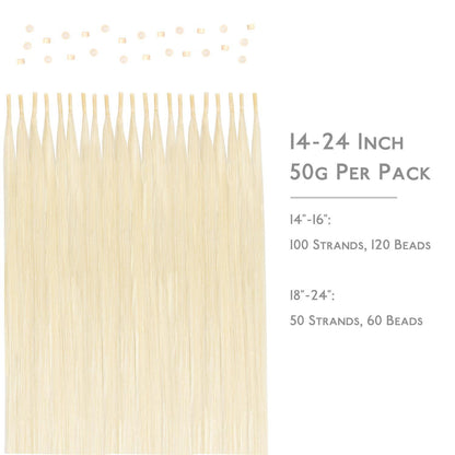Echthaar Haarverlängerung I Tip Platinblond 50cm
