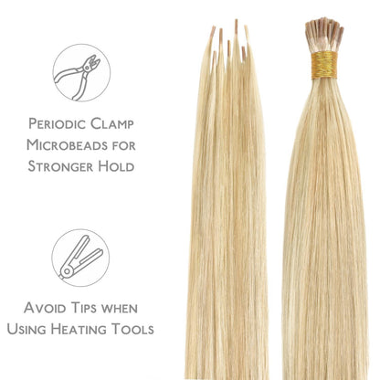 Echthaar Haarverlängerung I Tip Hellblond Highlights 45cm