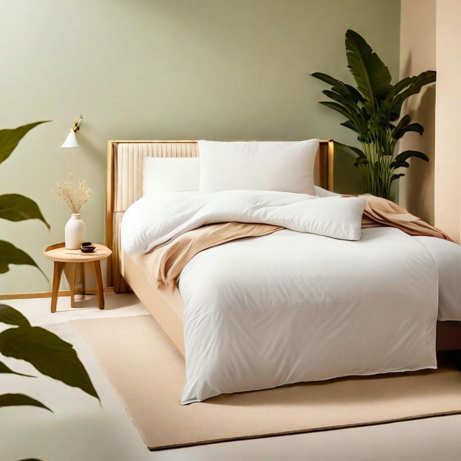 Bettwäsche Set Beige 135x200 cm Mikrofaser Qualität 110