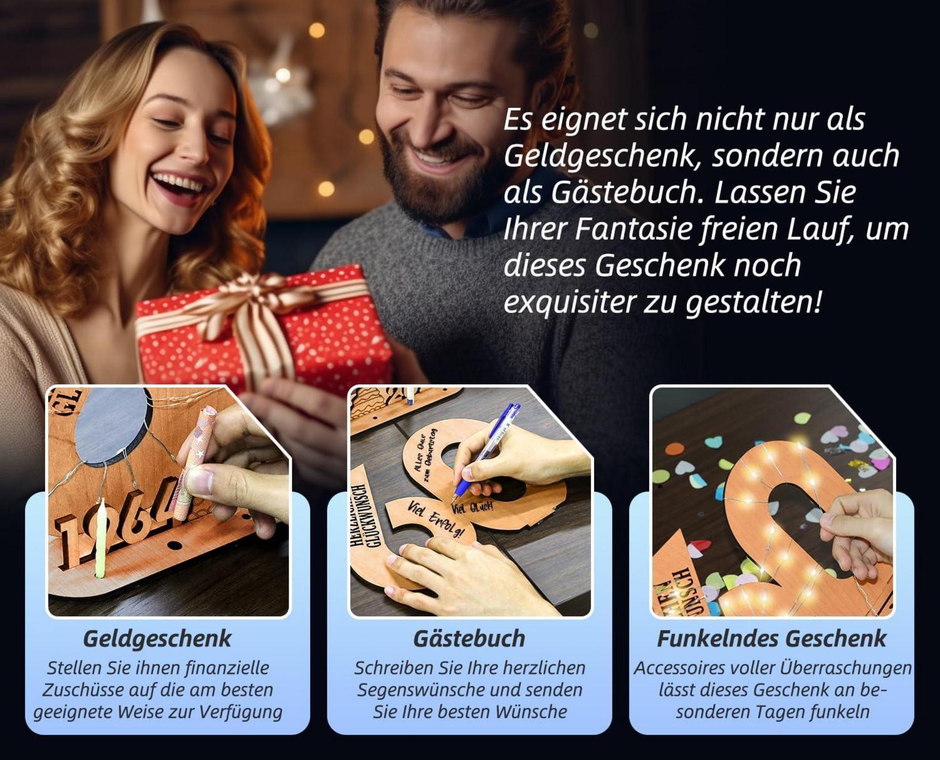 Personalisiertes Gästebuch mit LED Lichterkette Ständer