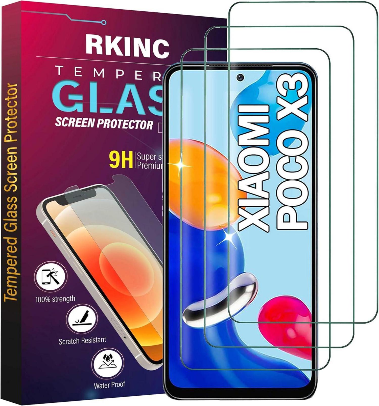 3er Pack Panzerglas Displayschutz für Xiaomi Poco X3 NFC