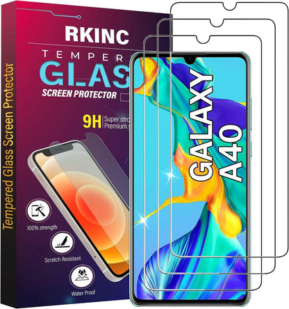Displayschutzfolie Panzerglas Samsung Galaxy A40 Schutzfolie 3erSet