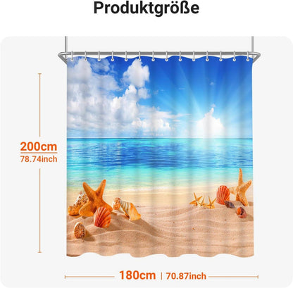Duschvorhang 180x200cm Sea Blue, Antischimmel