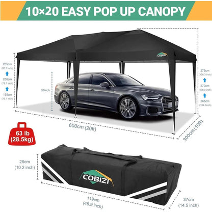 Faltpavillon 3x6m wasserdicht mit 6 Seitenwänden – Outdoor Zelt