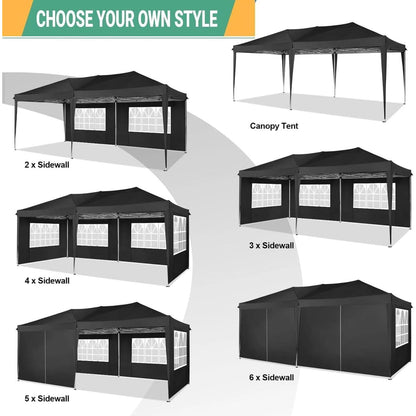 Faltpavillon 3x6m wasserdicht mit 6 Seitenwänden – Outdoor Zelt