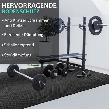 Fitness Bodenschutzmatte 61x61cm Puzzlematte 10mm Dicke Rutschfest
