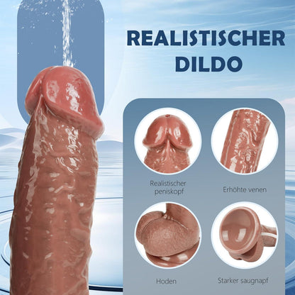 Realistischer Spritzdildo mit Saugnapf, Analdildo 18cm, Wassersprühfunktion