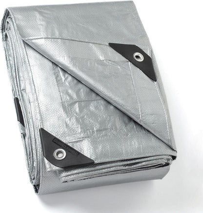 Abdeckplane Wasserdicht Silberfarben 4x5m Polyester