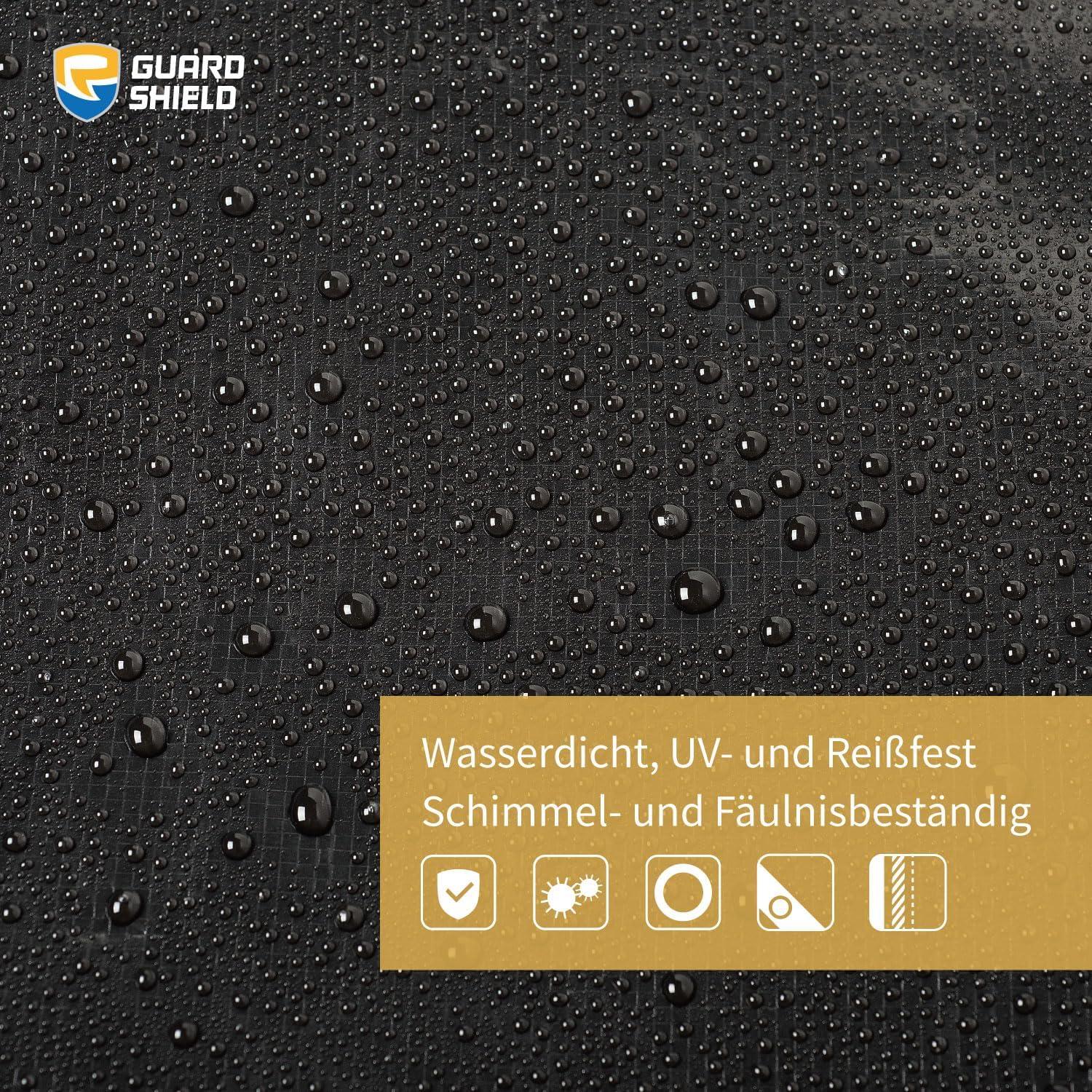 Abdeckplane Wasserdicht Schwarz 4x4m GUARD SHIELD Polyester