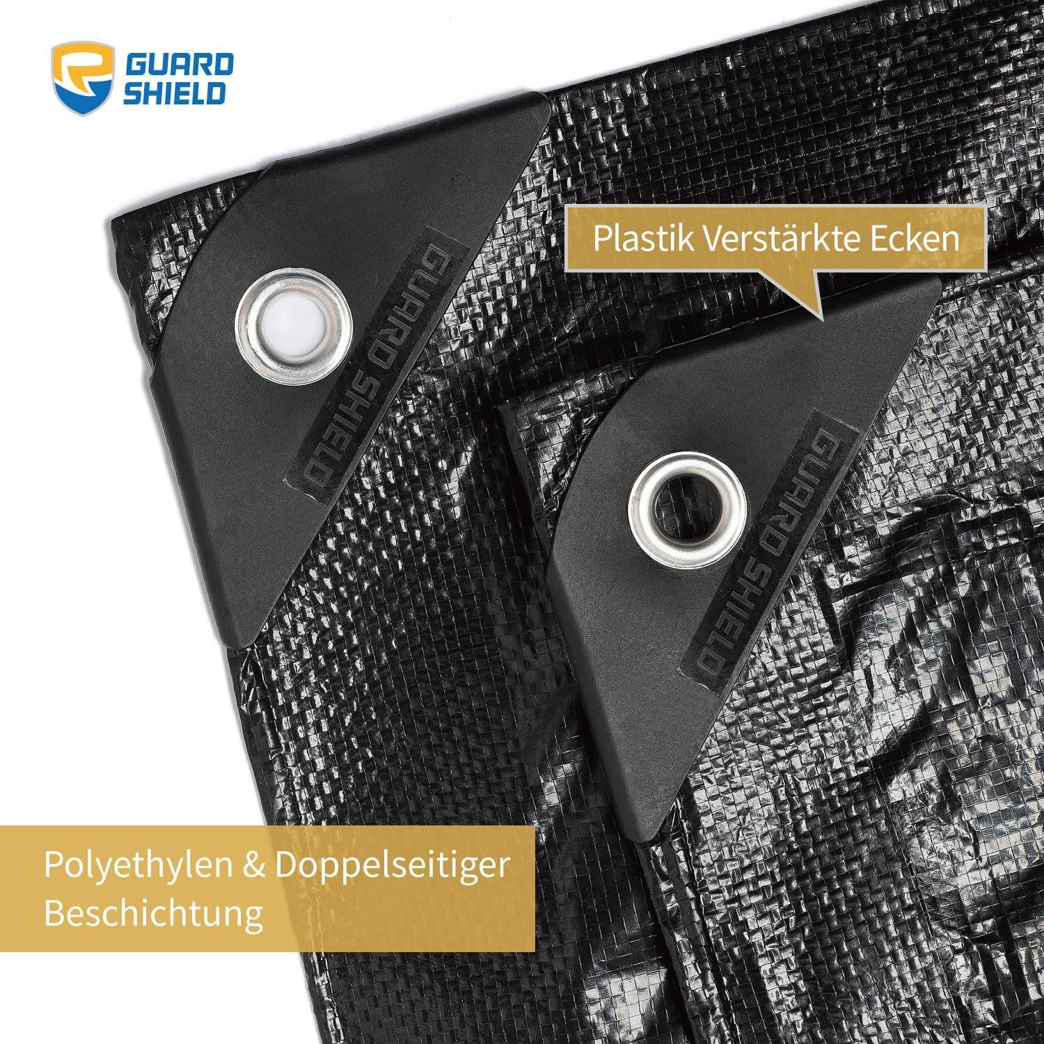 GUARD SHIELD Abdeckplane 3m x 3m Wasserdicht Schwarz