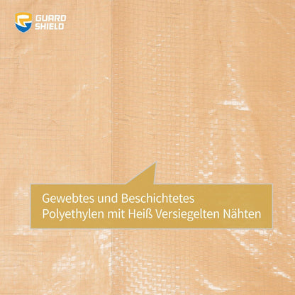 Wasserdichte Abdeckplane 3m x 5m Beige/Khaki 120g/m² Schutzplane UV-stabilisiert