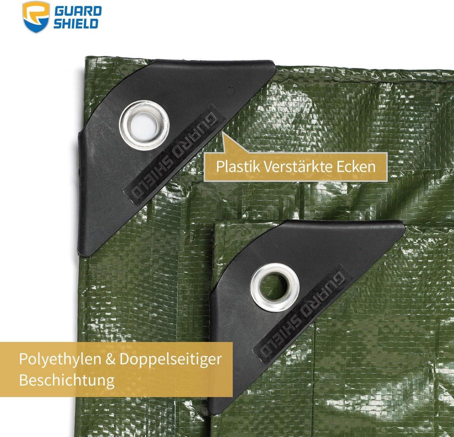 GUARD SHIELD 2m x 3m Grün Abdeckplane Wasserdicht mit Ösen