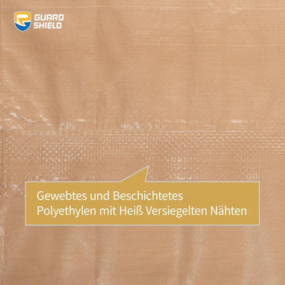 Wasserdichte Abdeckplane 6x10m Beige/Khaki mit Ösen