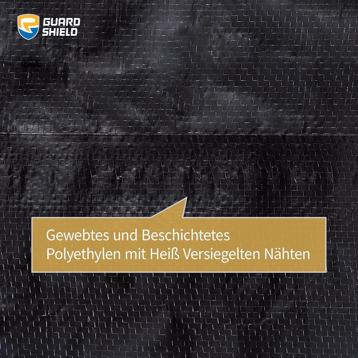 Schwarze Abdeckplane 6x8m Wasserdicht mit Ösen