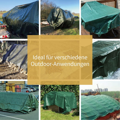 Abdeckplane Wasserdicht 3x3m Grün Polyester-Plane