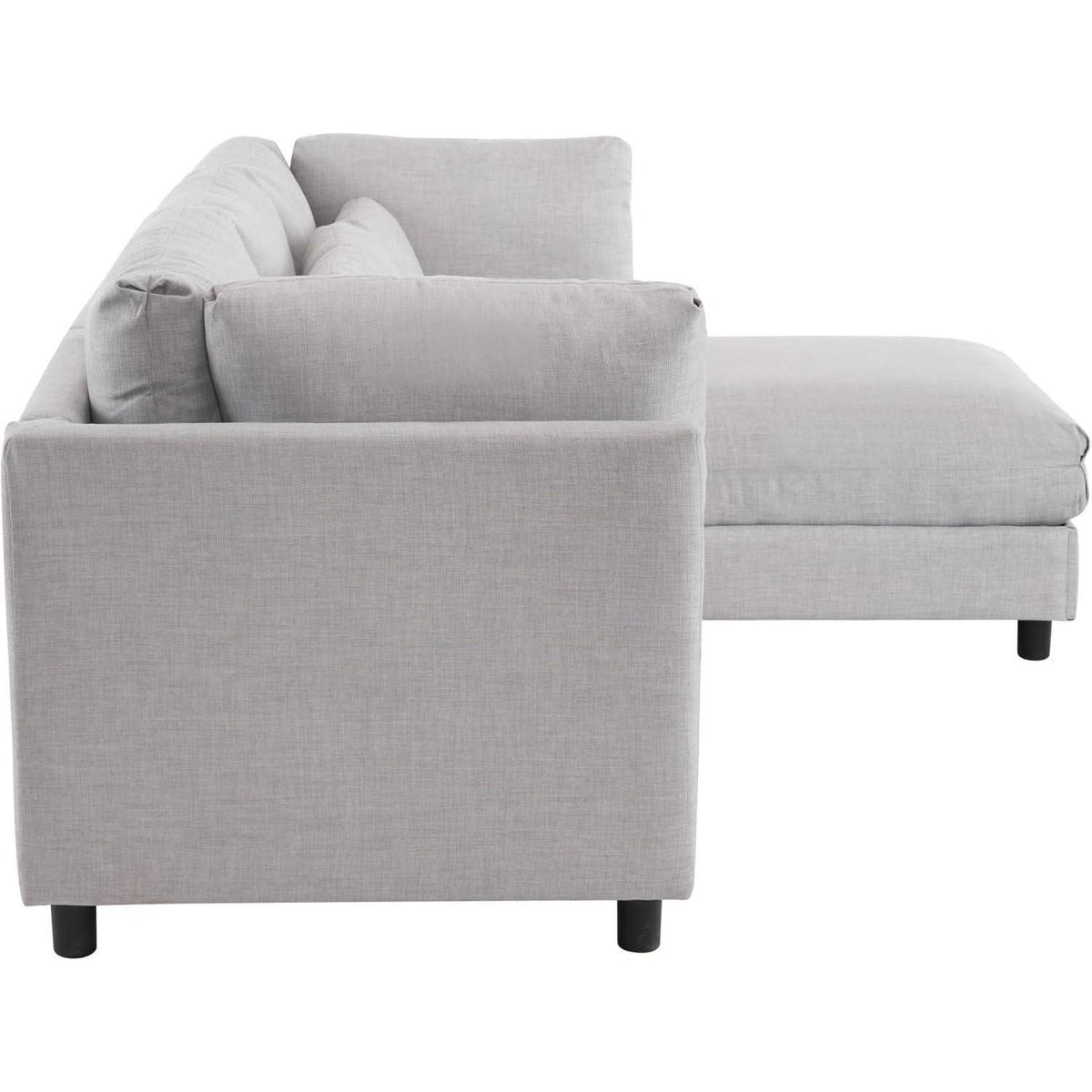 Schlafsessel ZYLOYAL10 – Modernes Sofa mit Chaiselongue & Stauraum (Hellgrau)