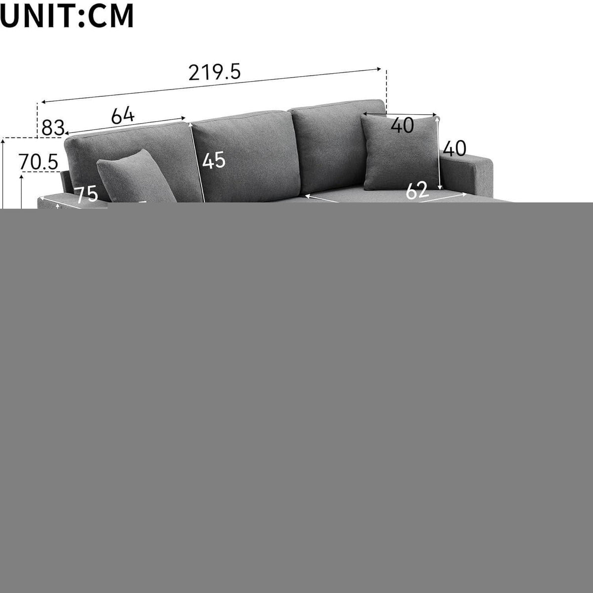 Schlafsofa mit Stauraum & Chaiselongue – Modernes Wohnzimmer Sofa Grau