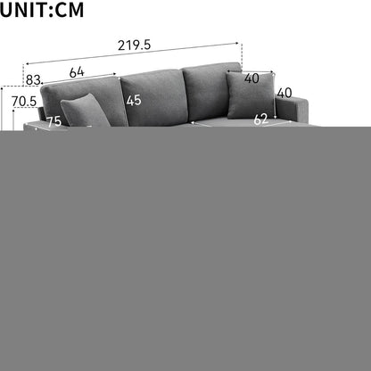 Schlafsofa mit Stauraum & Chaiselongue – Modernes Wohnzimmer Sofa Grau