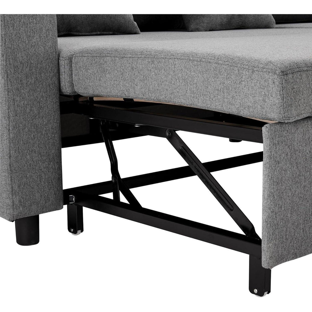 Schlafsofa mit Stauraum & Chaiselongue – Modernes Wohnzimmer Sofa Grau