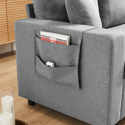 Schlafsofa mit Stauraum & Chaiselongue – Modernes Wohnzimmer Sofa Grau