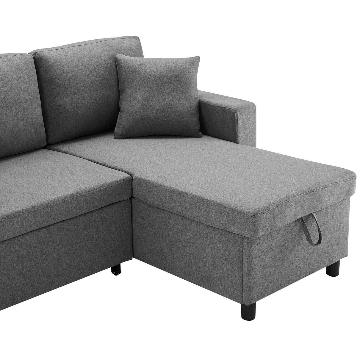 Schlafsofa mit Stauraum & Chaiselongue – Modernes Wohnzimmer Sofa Grau