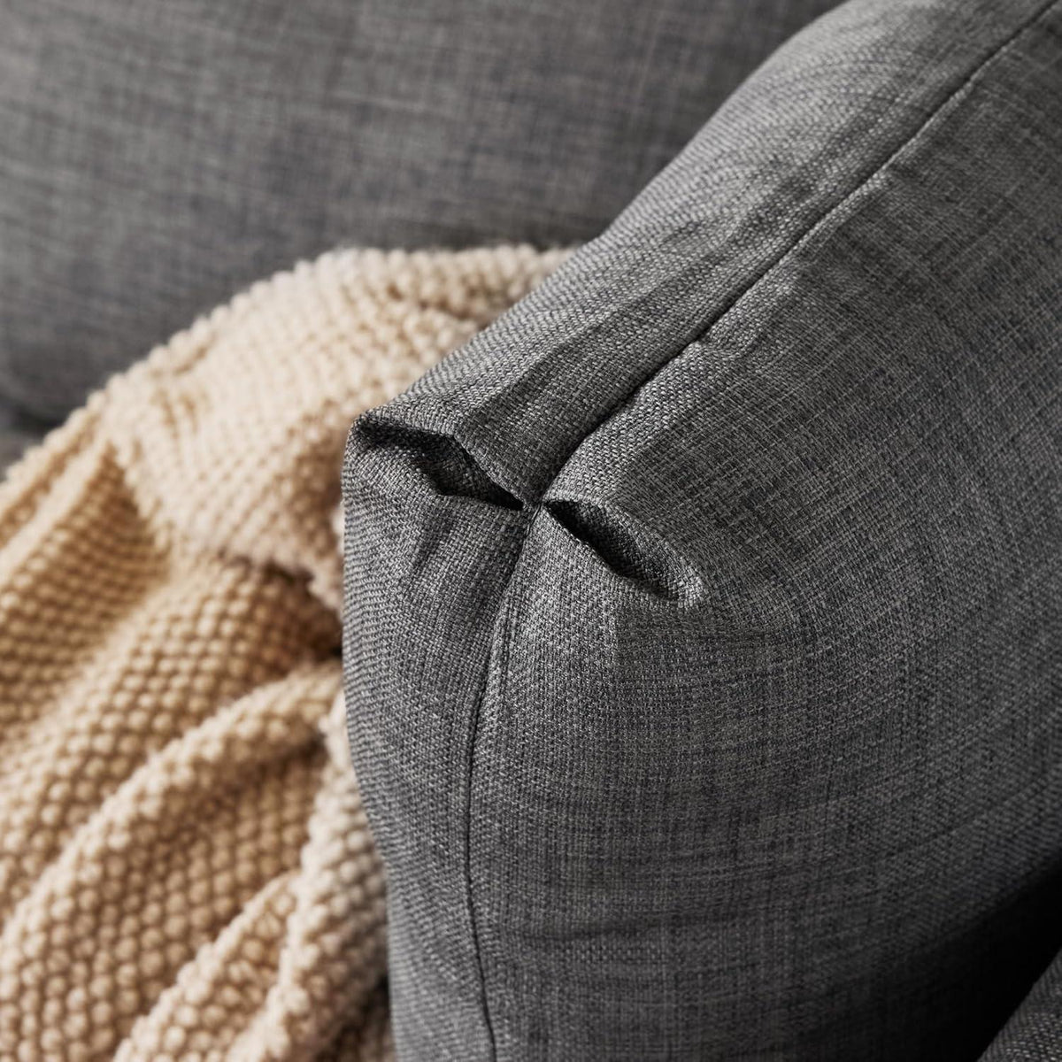 Schlafsofa ZYLOYAL10 - Modernes 3-Sitzer Sofa mit Chaiselongue & Stauraum (Grau)