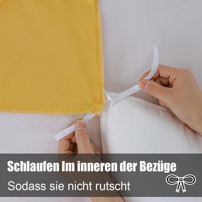 Soifox Bettwäsche 220x240 Gelb aus Mikrofaser bügelfrei knitterfrei 2er Set