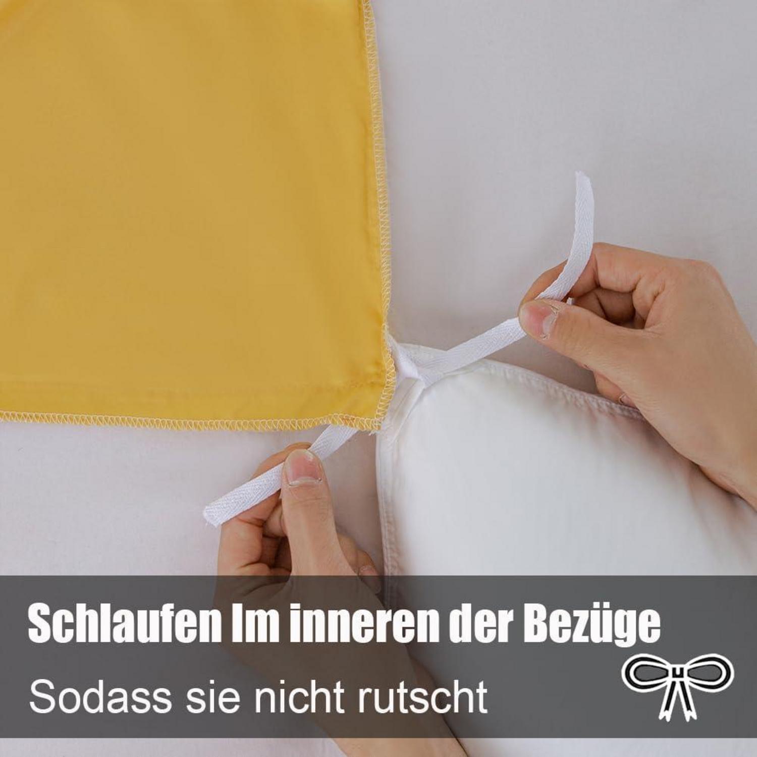 Soifox Gelbe Mikrofaser Bettwäsche Set 200x220cm mit Kissenbezug 80x80cm